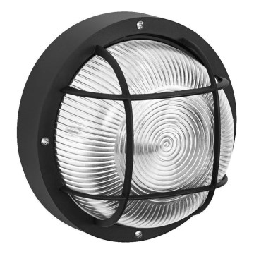 Osram - Udendørs væglampe BULKHEAD 1xE27/10W/230V Ø 19 cm IP54 sort