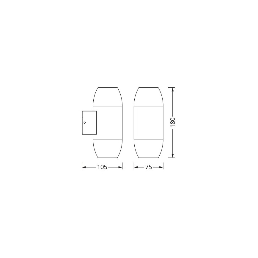 Osram - Udendørs væglampe CANNON 2xGU10/35W/230V IP44 antracit