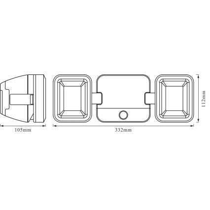 Osram - Udendørs vægmonteret LED-projektør med sensor BATTERY 2xLED/5W/4xD IP54