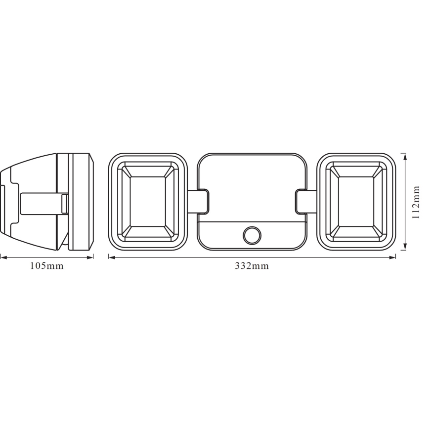Osram - Udendørs vægmonteret LED-projektør med sensor BATTERY 2xLED/5W/4xD IP54