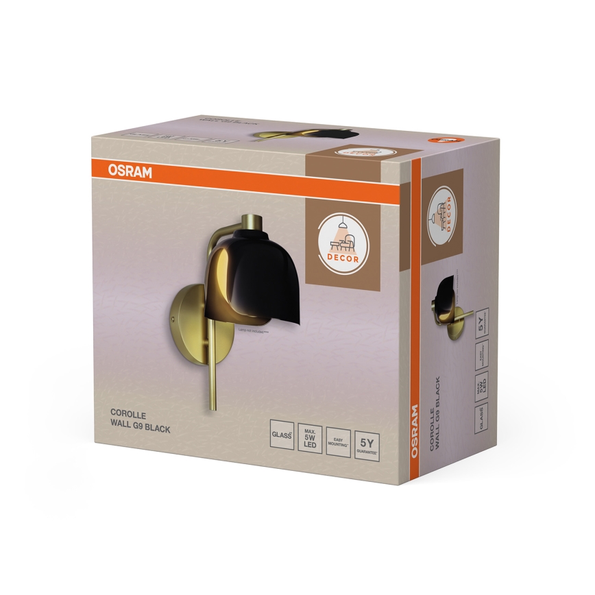 Osram - Væglampe DECOR COROLLE 1xG9/20W/230V sort/guld