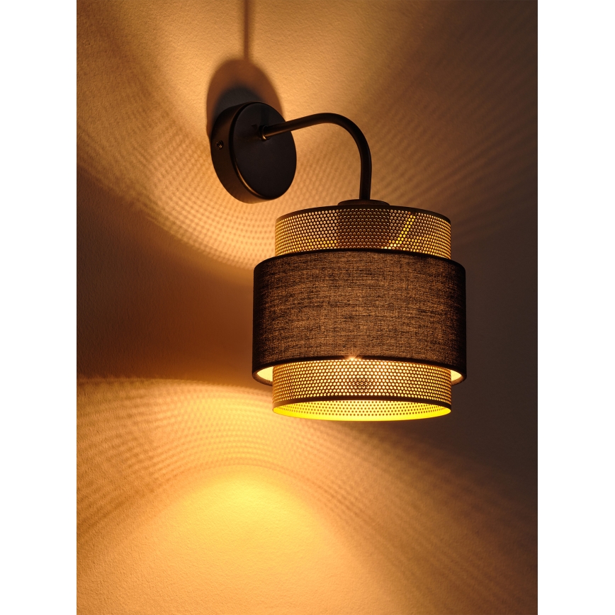 Osram - Væglampe DECOR HORNET 1xE27/10W/230V sort/guld