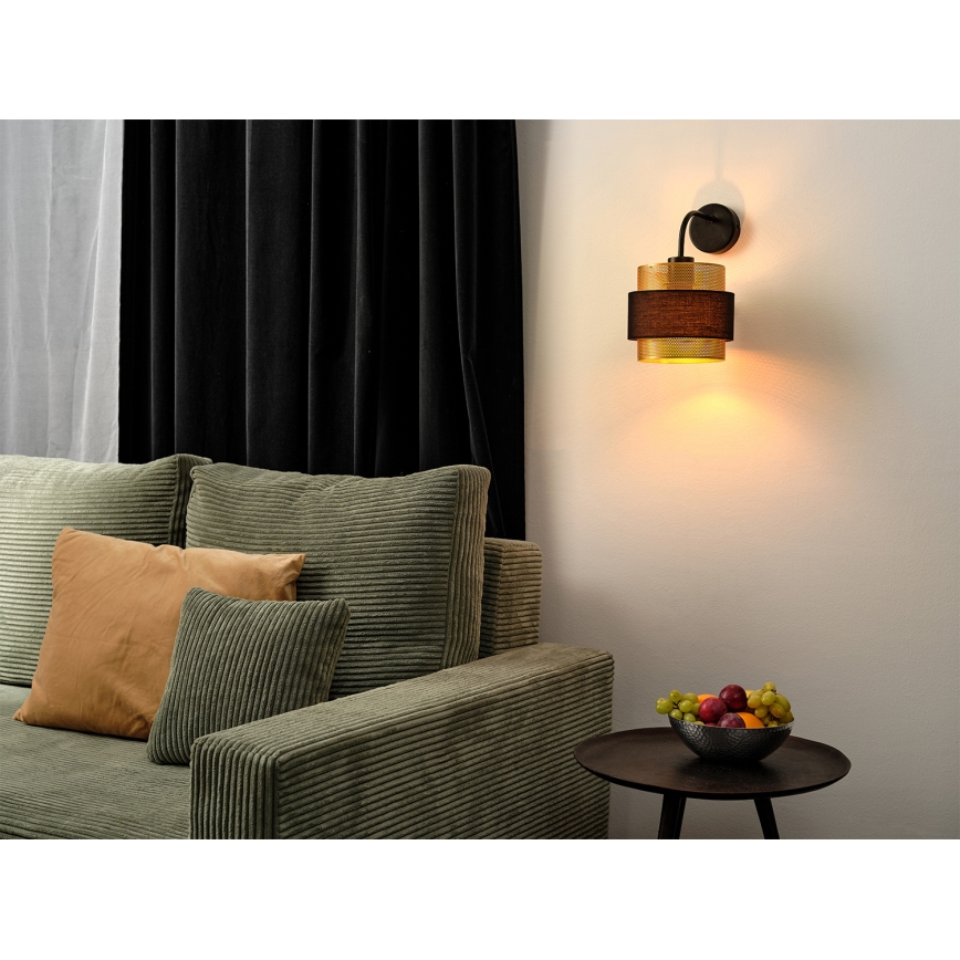 Osram - Væglampe DECOR HORNET 1xE27/10W/230V sort/guld