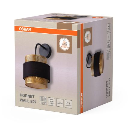 Osram - Væglampe DECOR HORNET 1xE27/10W/230V sort/guld