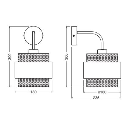 Osram - Væglampe DECOR HORNET 1xE27/10W/230V sort/guld