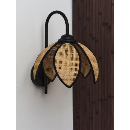 Osram - Væglampe DECOR RATTAN 1xE27/15W/230V beige/sort