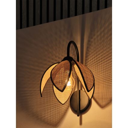 Osram - Væglampe DECOR RATTAN 1xE27/15W/230V beige/sort