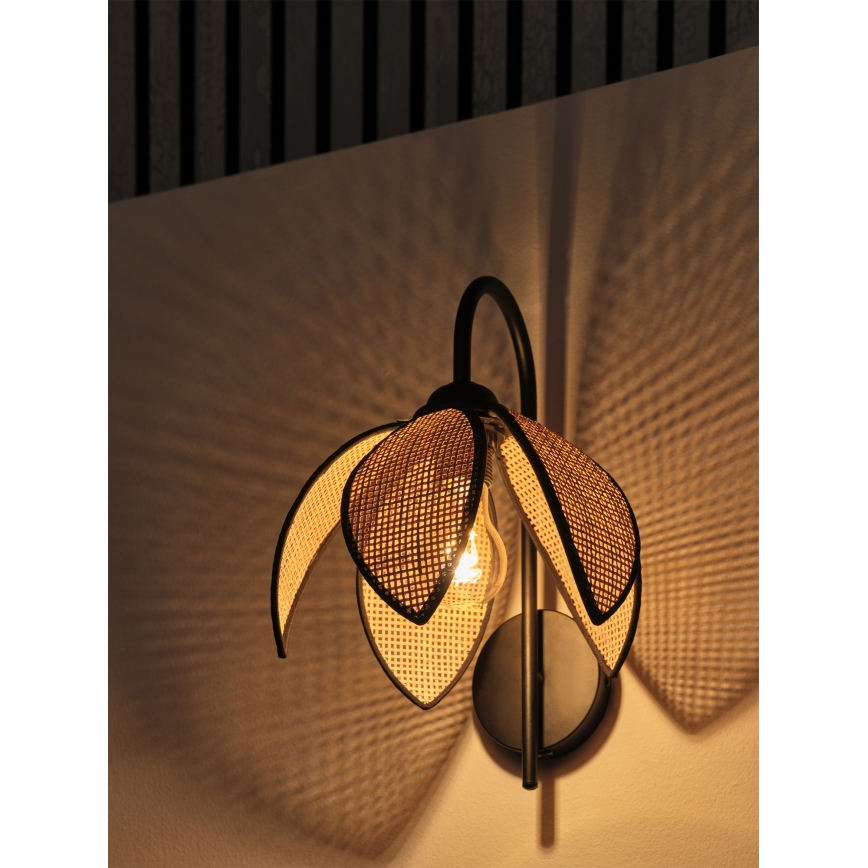 Osram - Væglampe DECOR RATTAN 1xE27/15W/230V beige/sort