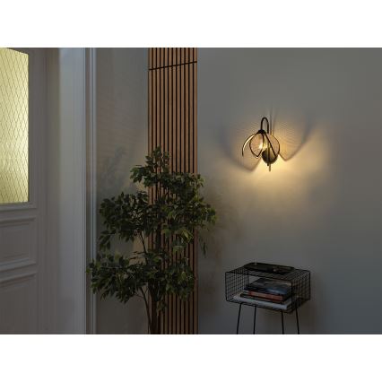 Osram - Væglampe DECOR RATTAN 1xE27/15W/230V beige/sort