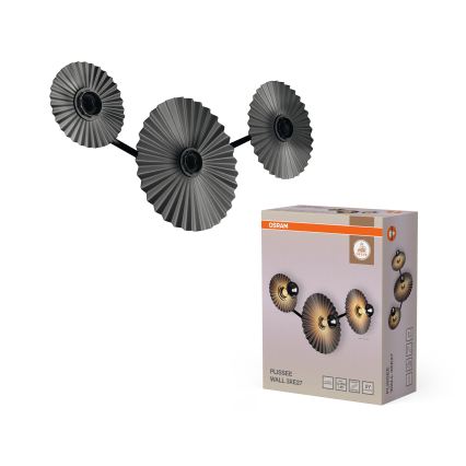 Osram - Væglampe PLISSEE 3xE27/15W/230V antracit