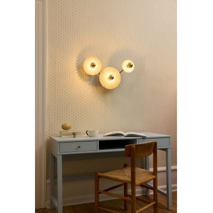 Osram - Væglampe PLISSEE 3xE27/15W/230V cremefarvet