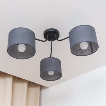 Overflademonteret loftlampe ALBA 3xE27/15W/230V grå