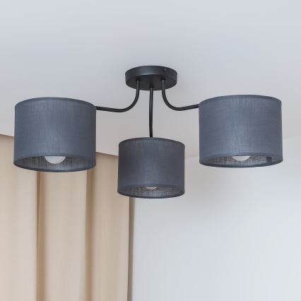 Overflademonteret loftlampe ALBA 3xE27/15W/230V grå
