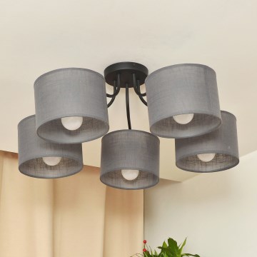 Overflademonteret loftlampe ALBA 5xE27/15W/230V grå