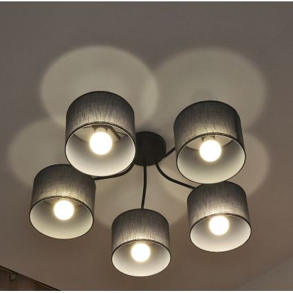 Overflademonteret loftlampe ALBA 5xE27/15W/230V grå