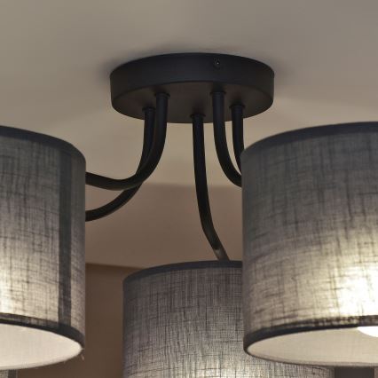 Overflademonteret loftlampe ALBA 5xE27/15W/230V grå