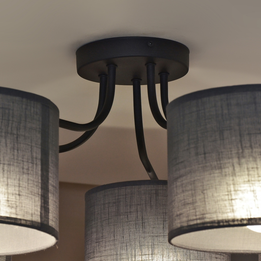 Overflademonteret loftlampe ALBA 5xE27/15W/230V grå