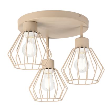 Overflademonteret loftlampe AUDREY 3xE27/15W/230V beige