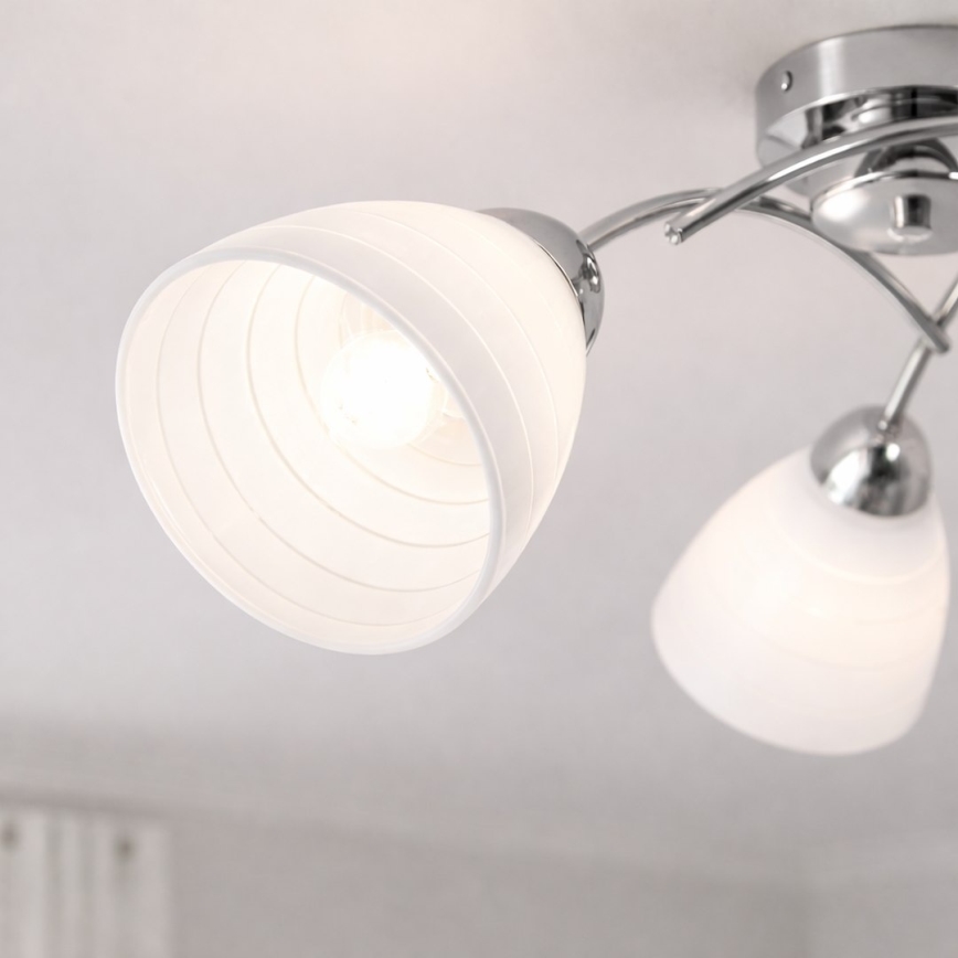 Overflademonteret loftlampe CLARA 3xE27/15W/230V blank krom