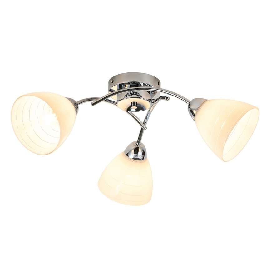 Overflademonteret loftlampe CLARA 3xE27/15W/230V blank krom