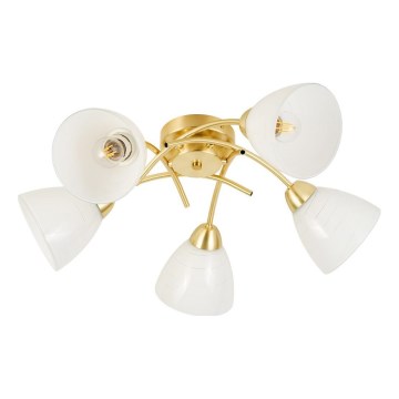 Overflademonteret loftlampe CLARA 5xE27/15W/230V guld