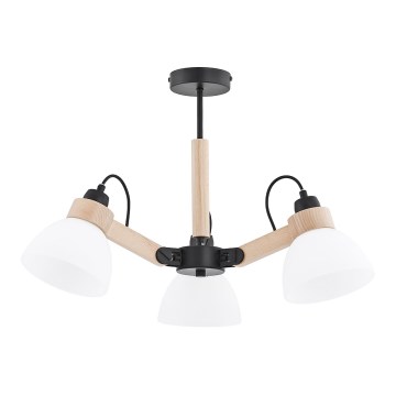 Overflademonteret loftlampe DANTONA 3xE27/15W/230V sort/beige
