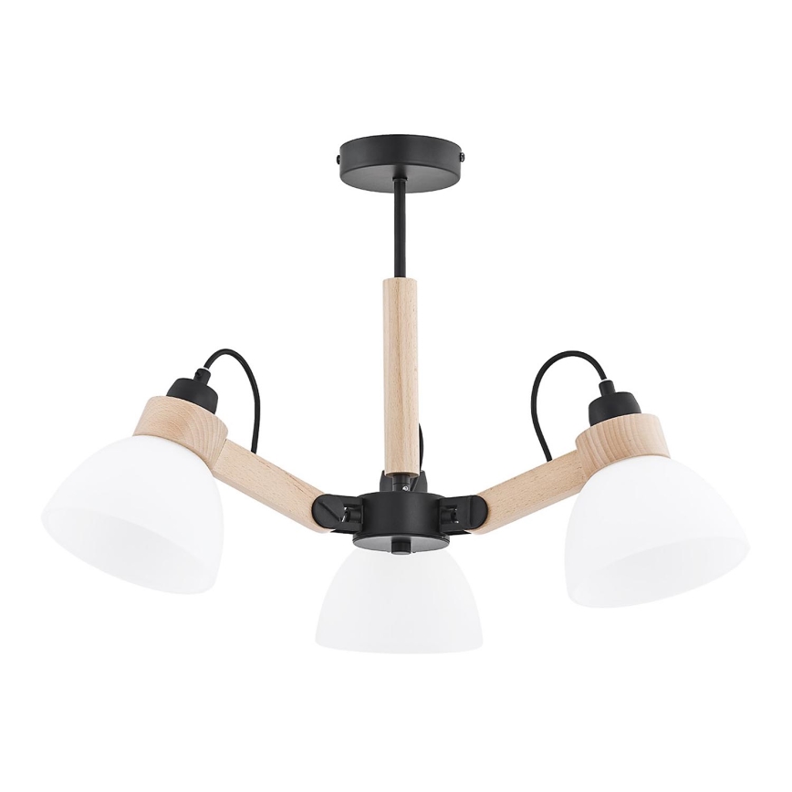 Overflademonteret loftlampe DANTONA 3xE27/15W/230V sort/beige