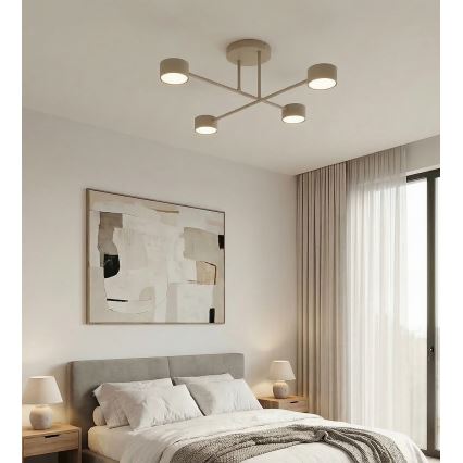 Overflademonteret loftlampe HALO 4xGX53/10W/230V beige