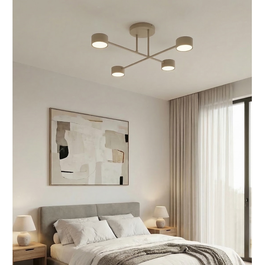 Overflademonteret loftlampe HALO 4xGX53/10W/230V beige