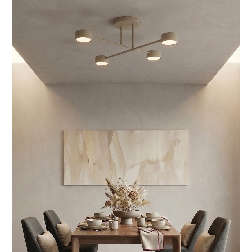 Overflademonteret loftlampe HALO 4xGX53/10W/230V beige