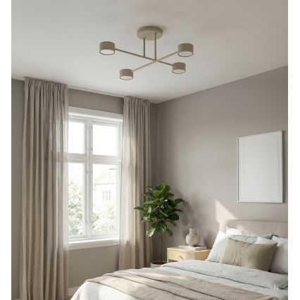 Overflademonteret loftlampe HALO 4xGX53/10W/230V beige