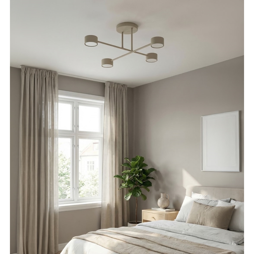 Overflademonteret loftlampe HALO 4xGX53/10W/230V beige