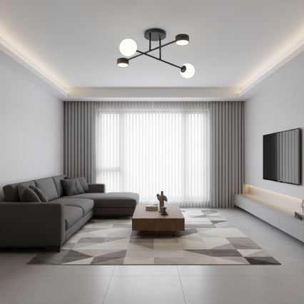 Overflademonteret loftlampe HOLON 2xG9/8W/230V + 2xGX53/12W sort