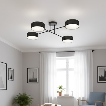 Overflademonteret loftlampe MAGA 4xE14/10W/230V sort