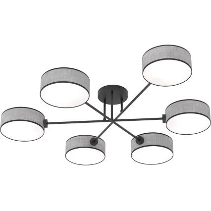 Overflademonteret loftlampe MAGA 6xE14/10W/230V grå