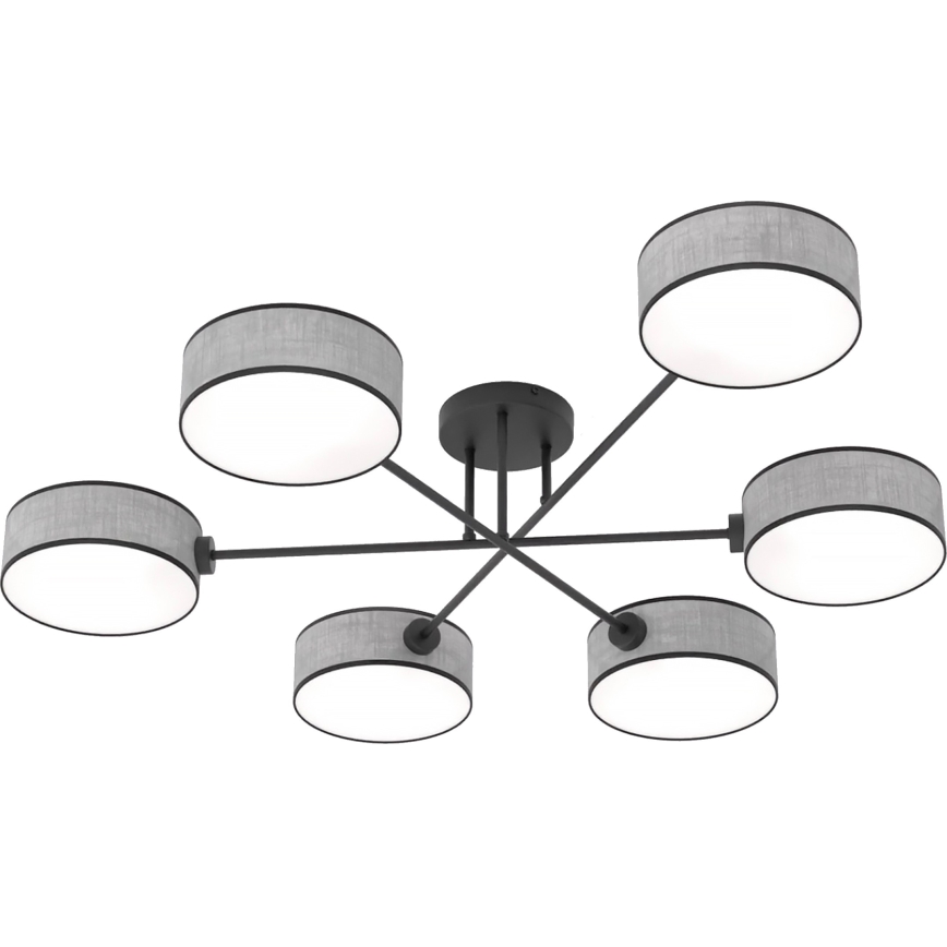 Overflademonteret loftlampe MAGA 6xE14/10W/230V grå