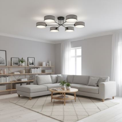 Overflademonteret loftlampe MAGA 6xE14/10W/230V grå