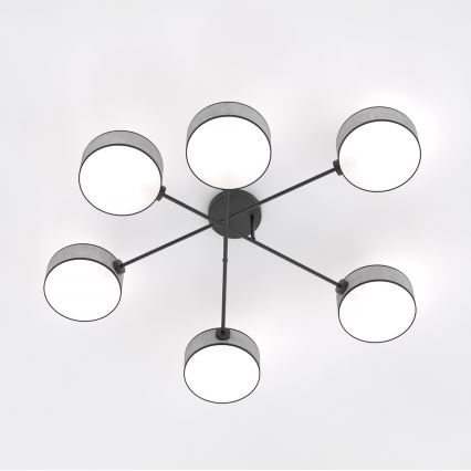 Overflademonteret loftlampe MAGA 6xE14/10W/230V grå
