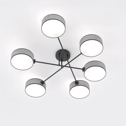 Overflademonteret loftlampe MAGA 6xE14/10W/230V grå