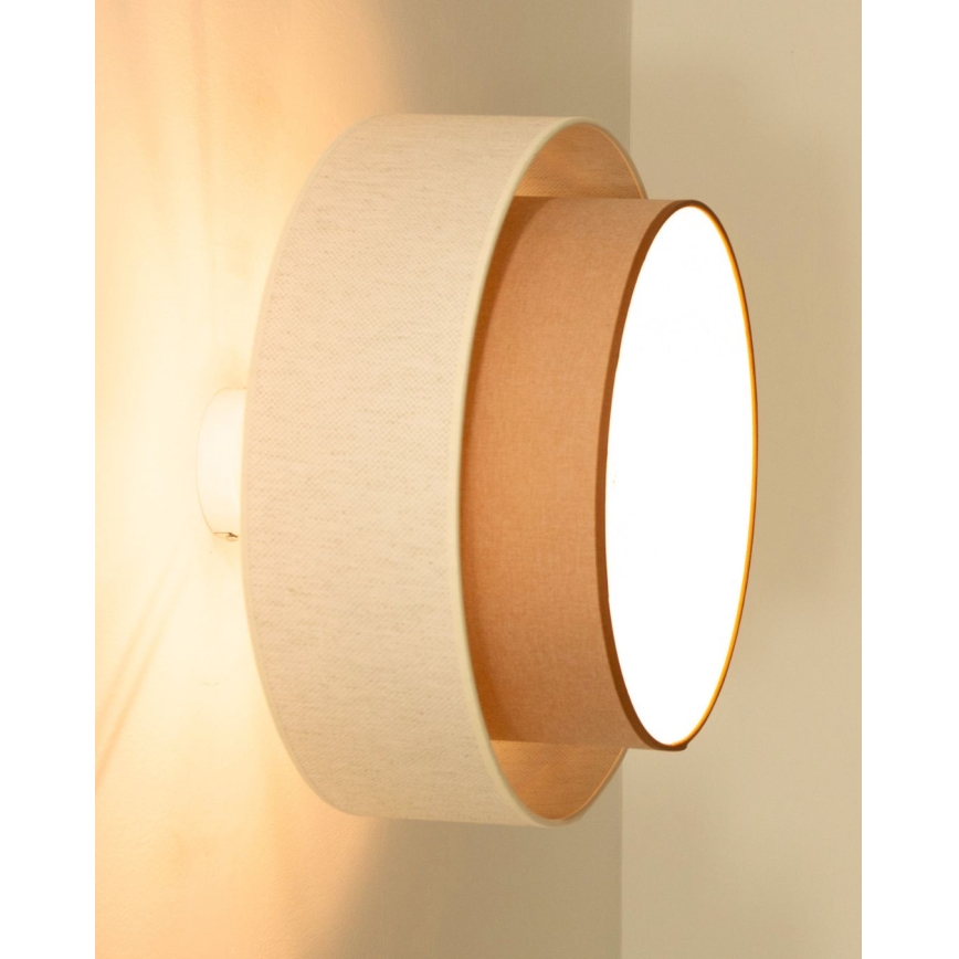 Overflademonteret loftlampe NATIA 1xE27/60W/230V Ø 45 cm hvid/brun