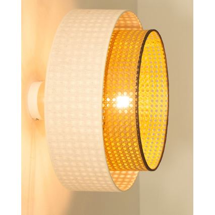 Overflademonteret loftlampe NATIA 1xE27/60W/230V Ø 45 cm hvid/brun