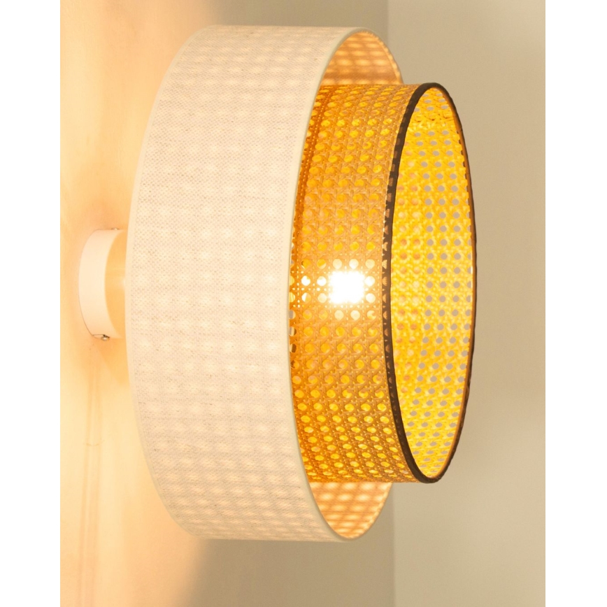 Overflademonteret loftlampe NATIA 1xE27/60W/230V Ø 45 cm hvid/brun