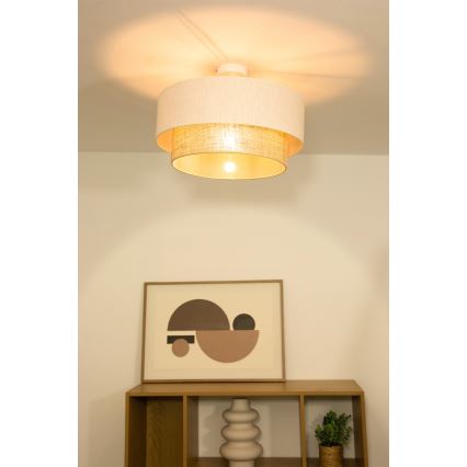 Overflademonteret loftlampe NATIA 1xE27/60W/230V Ø45 cm hvid/brun