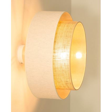 Overflademonteret loftlampe NATIA 1xE27/60W/230V Ø45 cm hvid/brun