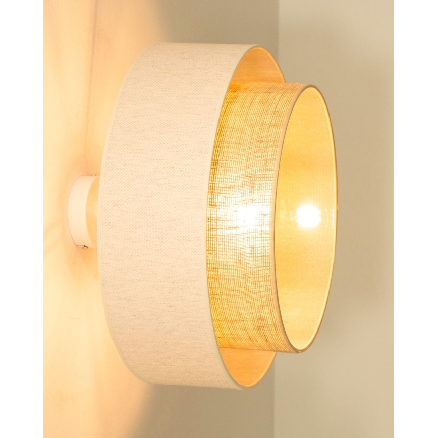 Overflademonteret loftlampe NATIA 1xE27/60W/230V Ø45 cm hvid/brun