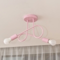 Overflademonteret loftlampe OXFORD 2xE27/15W/230V rosa
