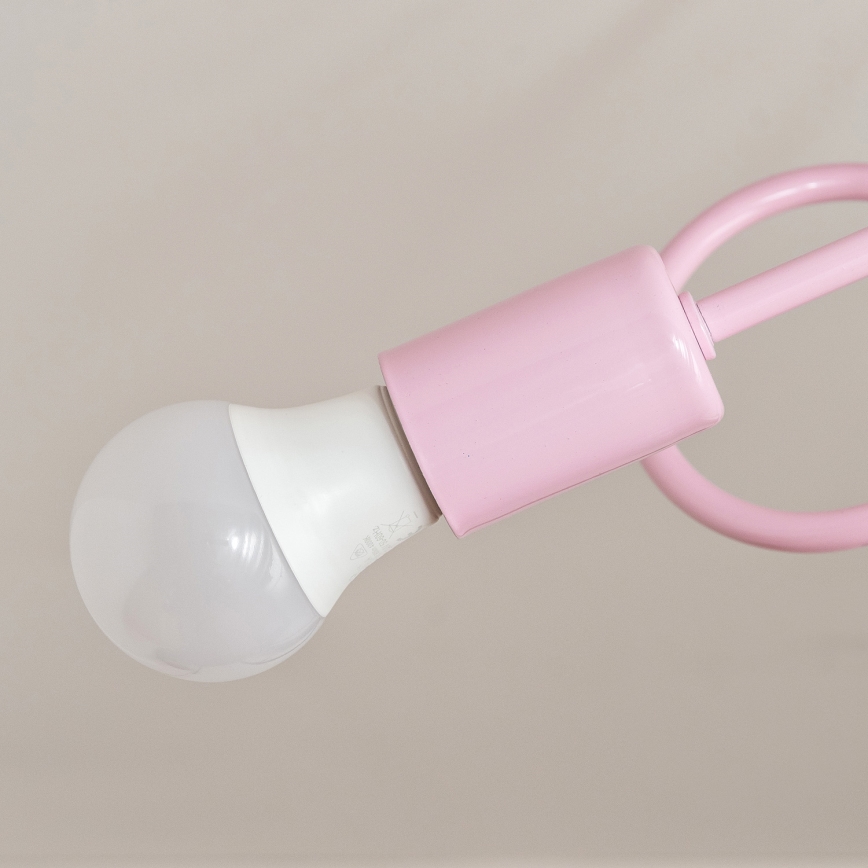Overflademonteret loftlampe OXFORD 2xE27/15W/230V rosa