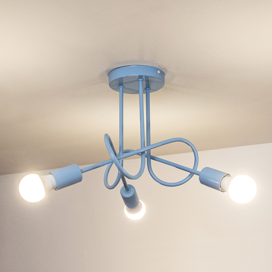 Overflademonteret loftlampe OXFORD 3xE27/15W/230V blå