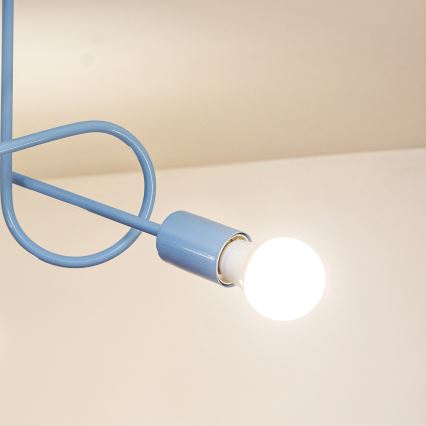 Overflademonteret loftlampe OXFORD 3xE27/15W/230V blå