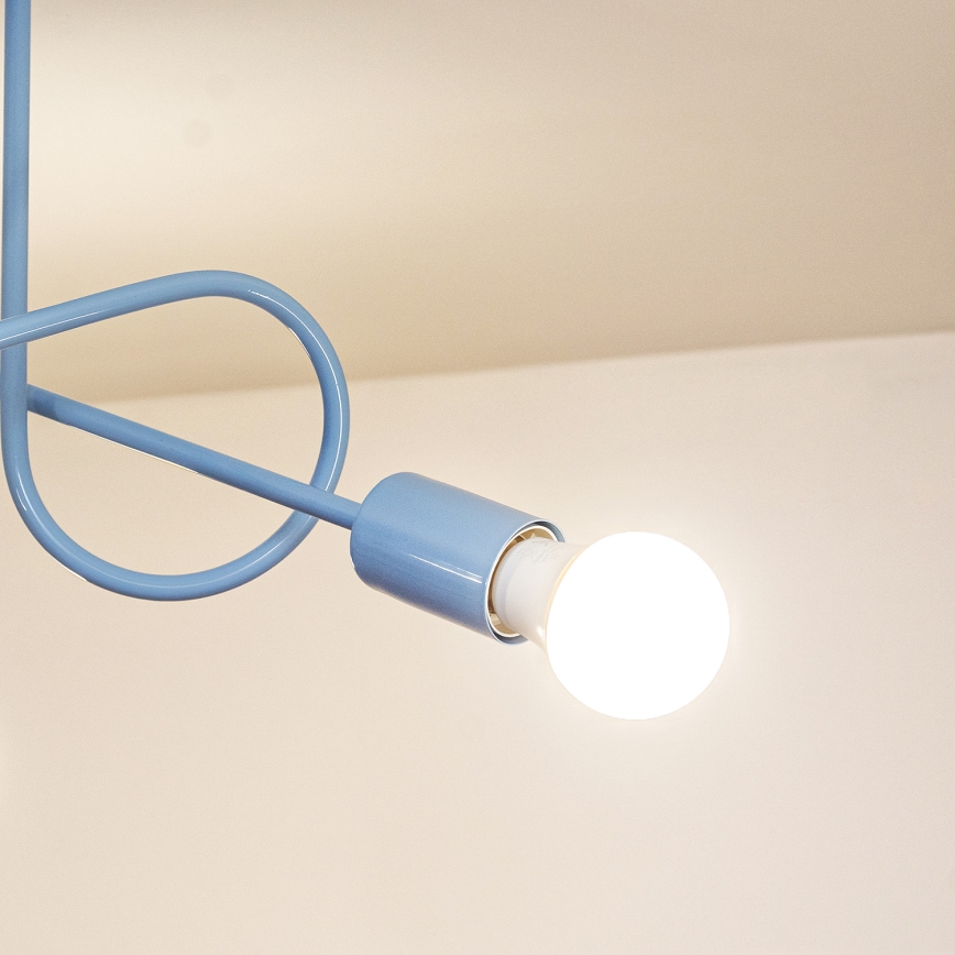 Overflademonteret loftlampe OXFORD 3xE27/15W/230V blå
